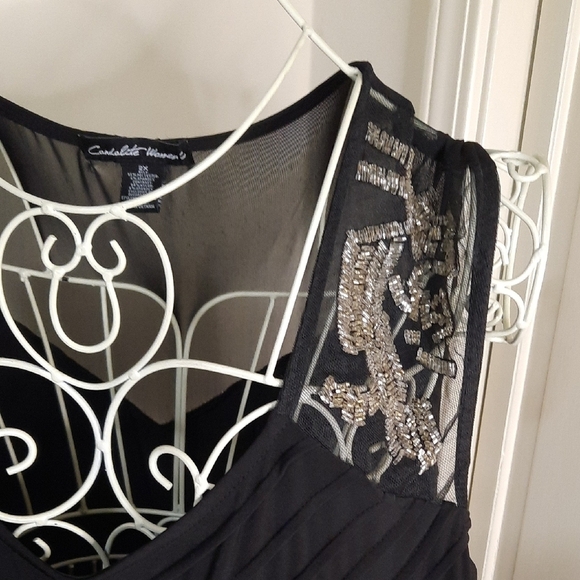 Cardalite Women's Black Sleeveless V-Neck Maxi Gown - Picture 4 of 9